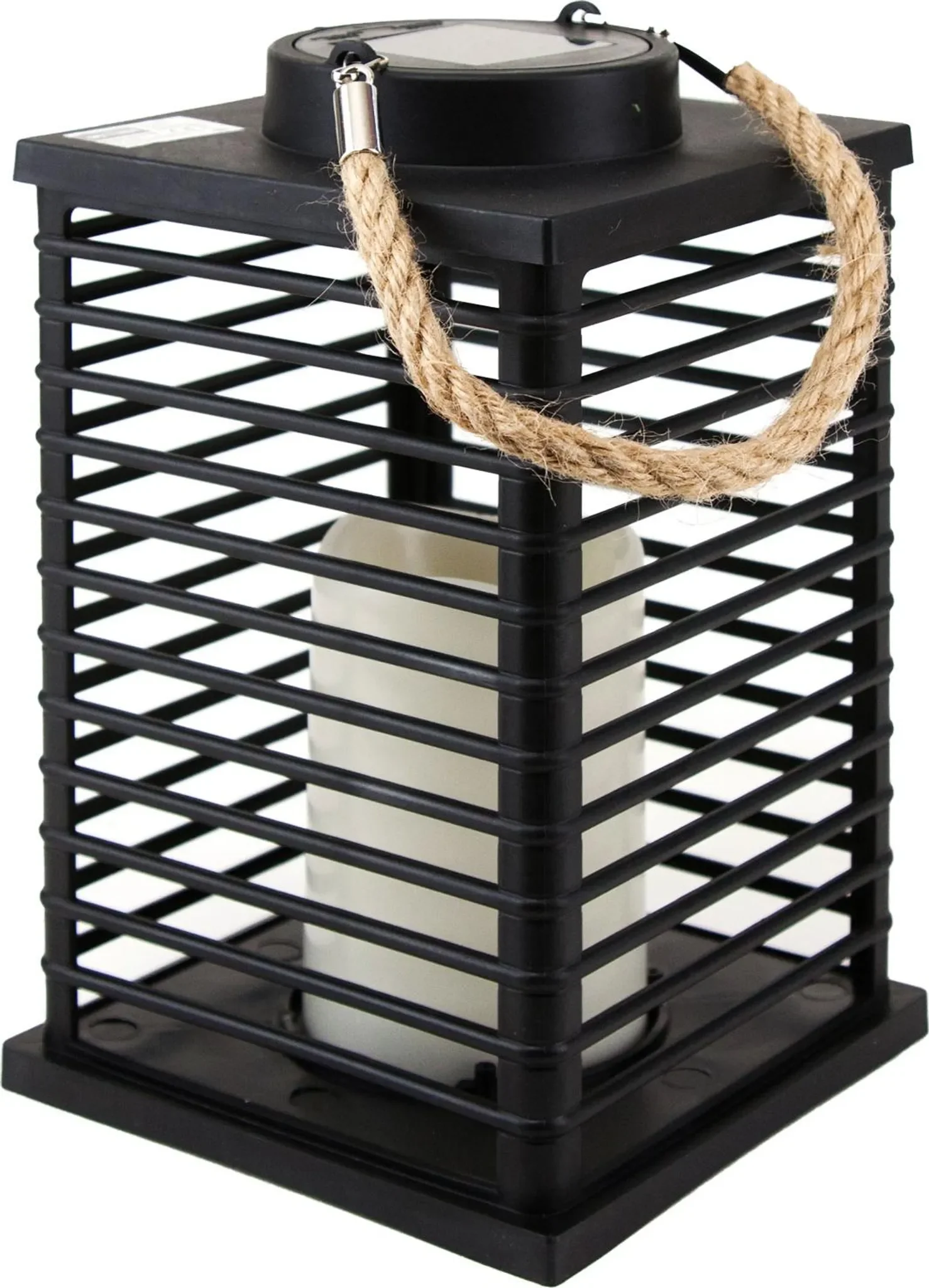 Grafner® LED Solar Laterne mit Kerze – warmweiß, Flacker-Effekt, zum Hängen oder Stellen